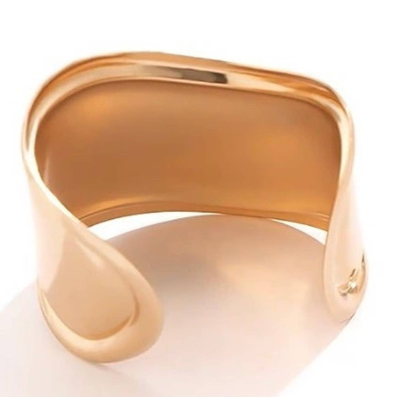 Bracelet BOLD Chunky Gold Bone Cuff N04 - Picture 7 of 8